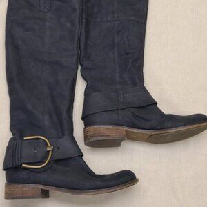 Steven by Steve Madden "Satirday" Black Leather Riding Long Boots (size 6)